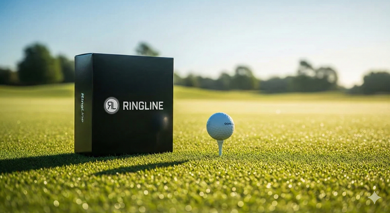 RingLine in gift box on golf towel