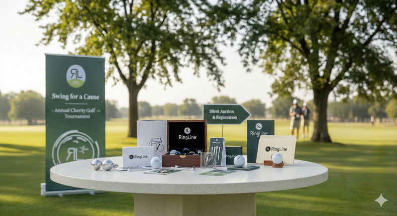 RingLine in gift box on golf towel